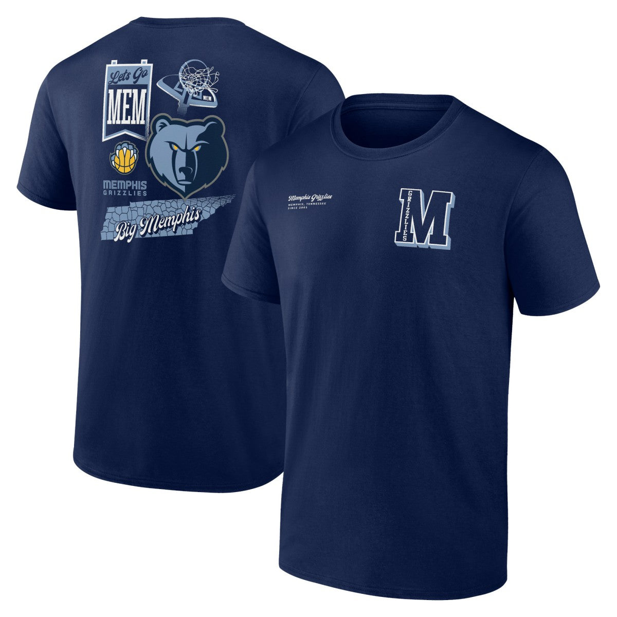 NBA - Memphis Grizzlies Split Zone T-Shirt - Navy