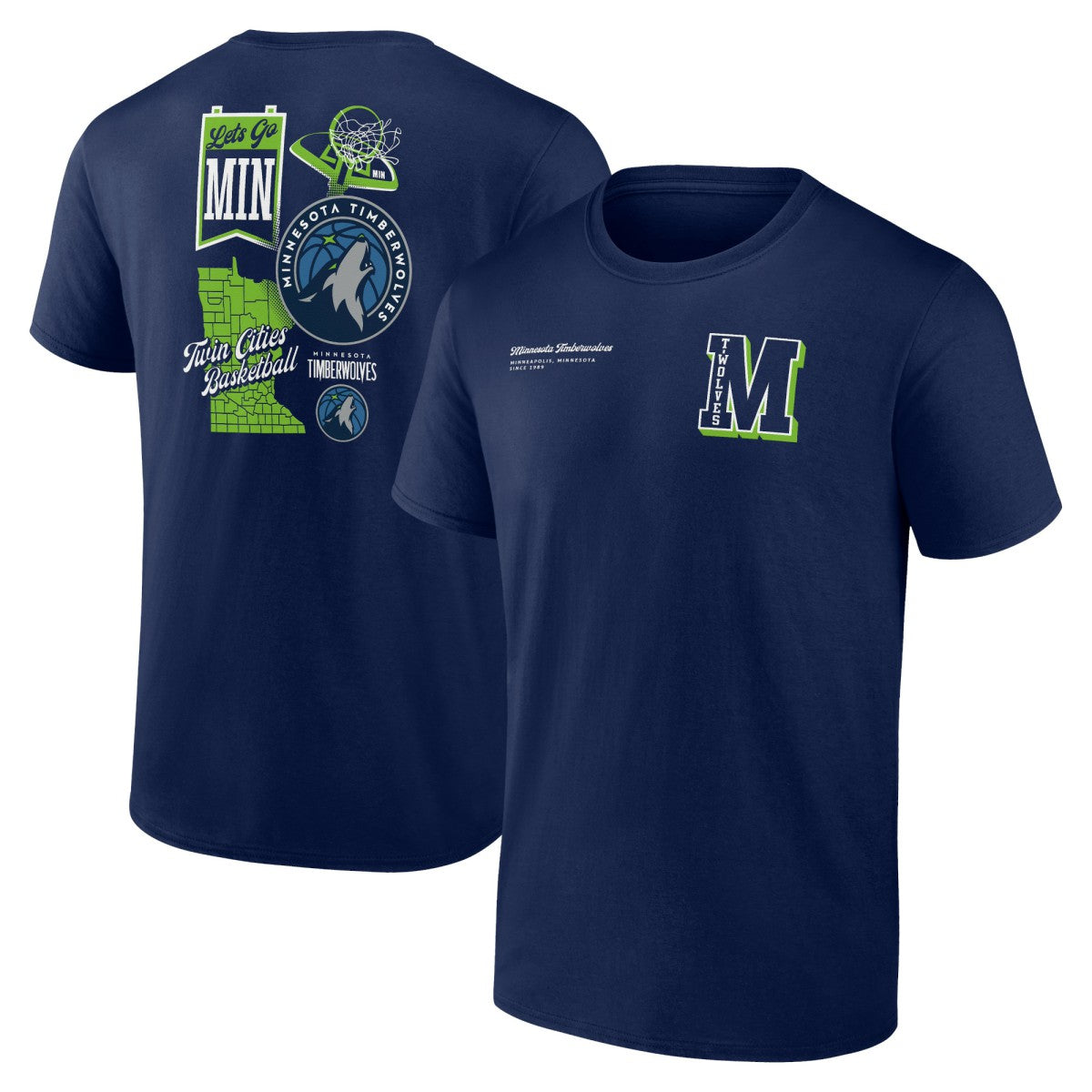 NBA - Minnesota Timberwolves Split Zone T-Shirt - Navy