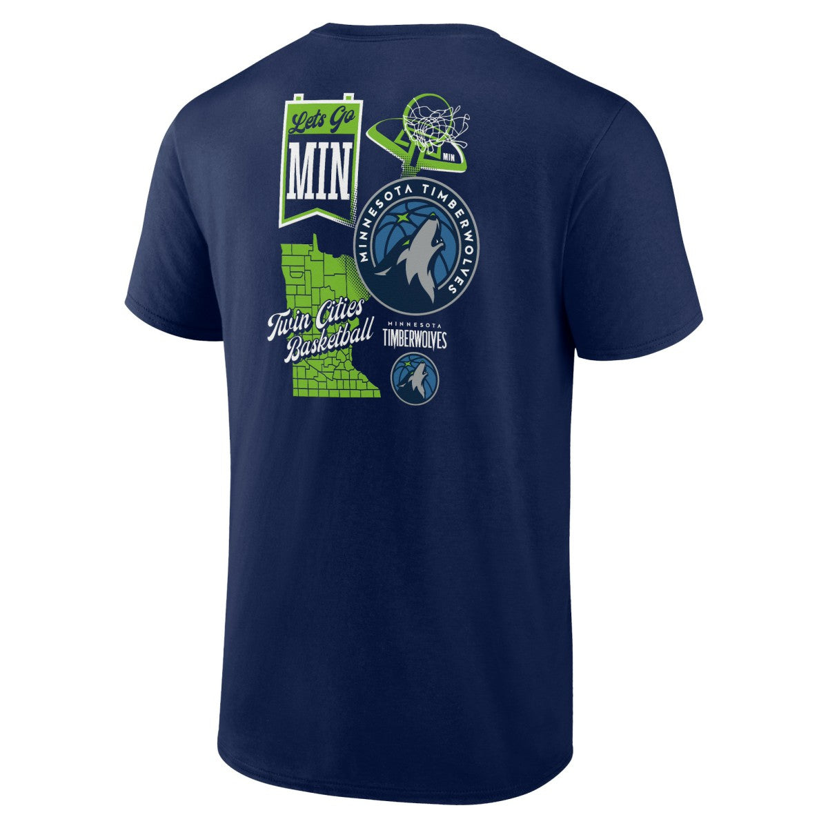 NBA - Minnesota Timberwolves Split Zone T-Shirt - Navy