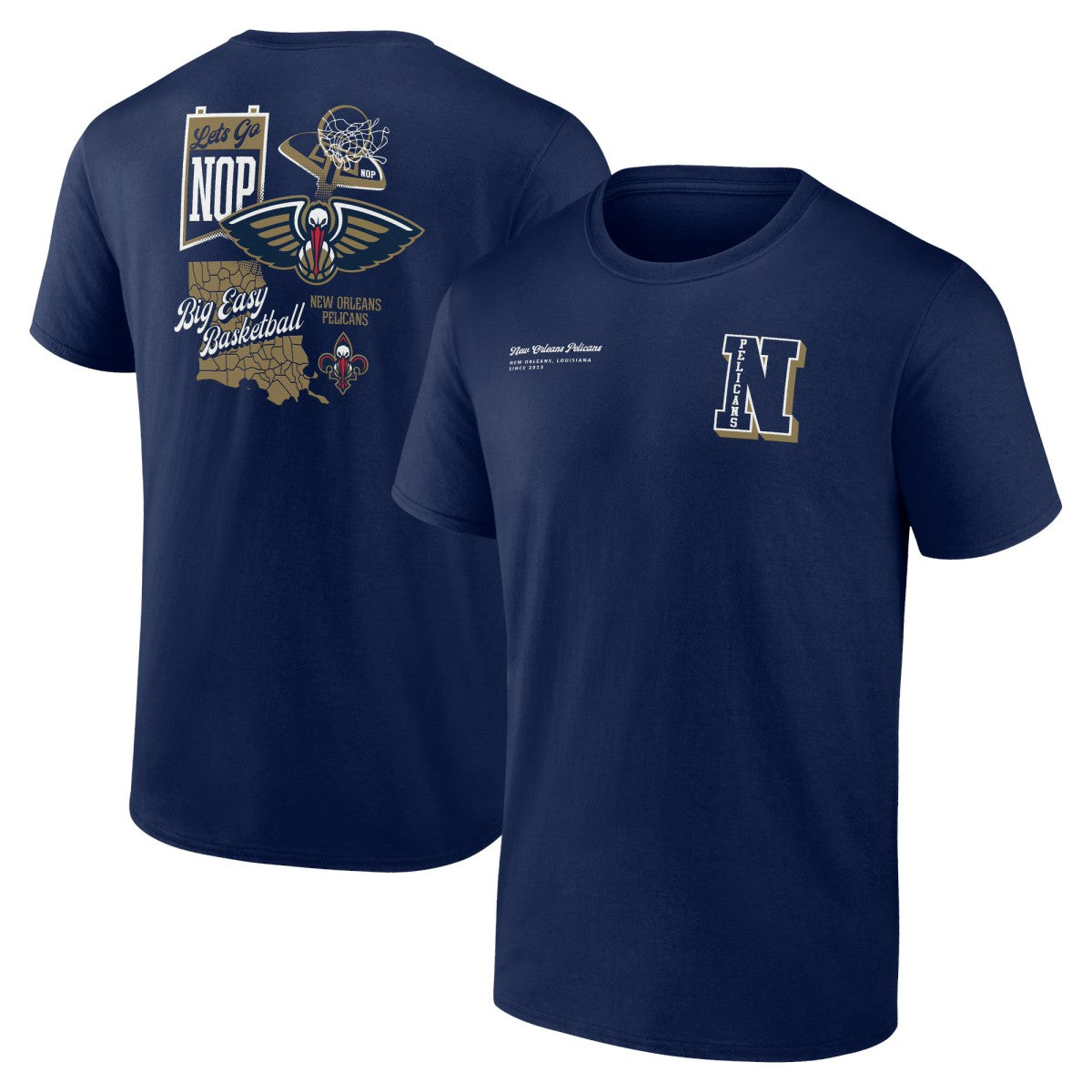 NBA - New Orleans Pelicans Split Zone T-Shirt - Navy