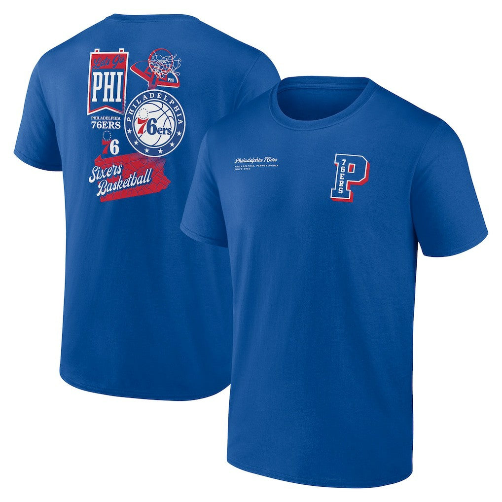 NBA - Philadelphia 76ers Split Zone T-Shirt - Royal