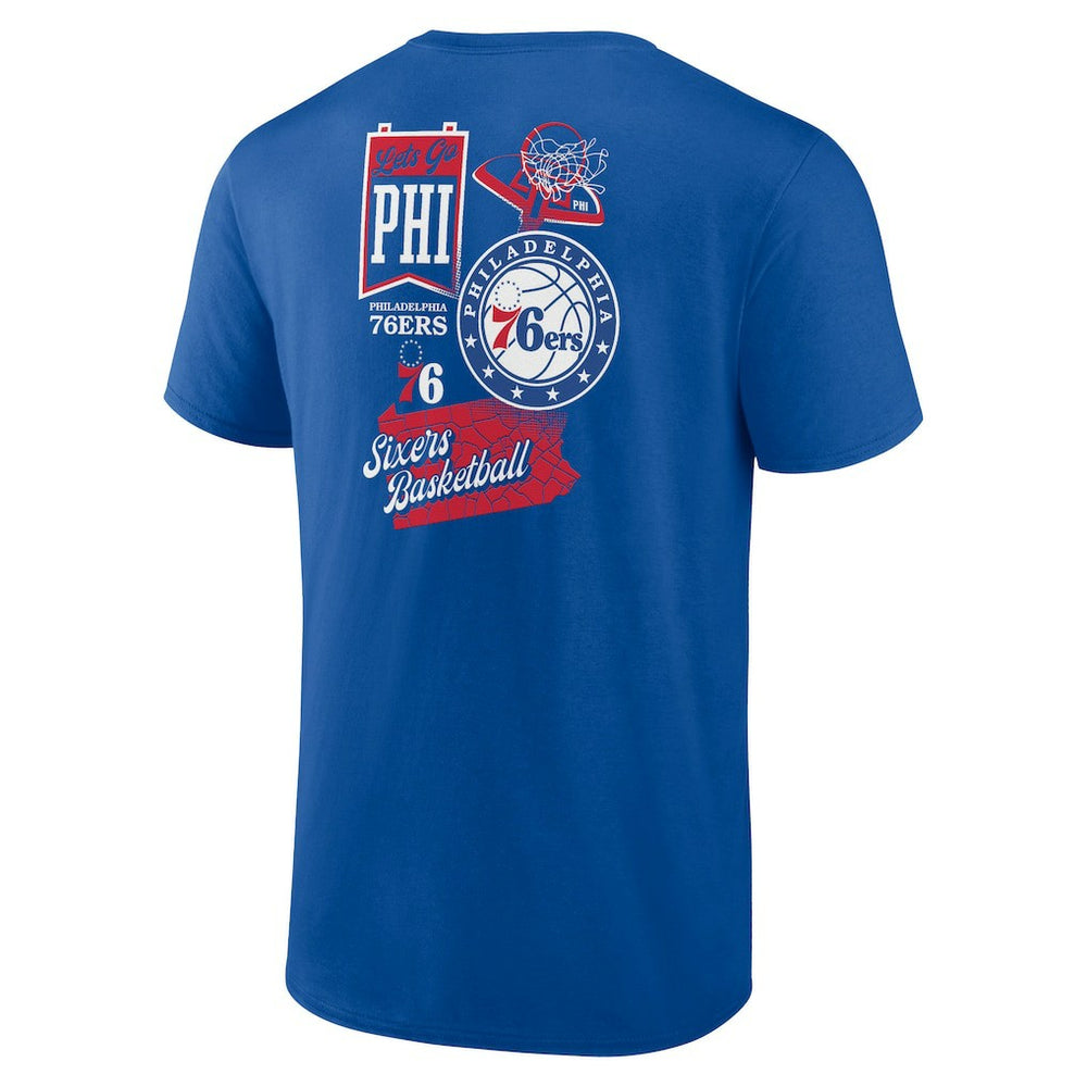 NBA - Philadelphia 76ers Split Zone T-Shirt - Royal