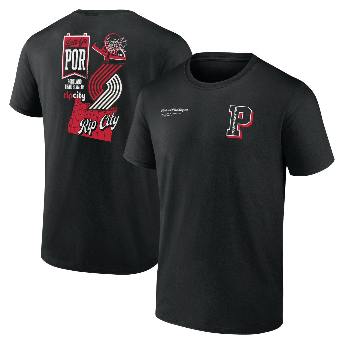 NBA - Portland Trail Blazers Split Zone T-Shirt - Black