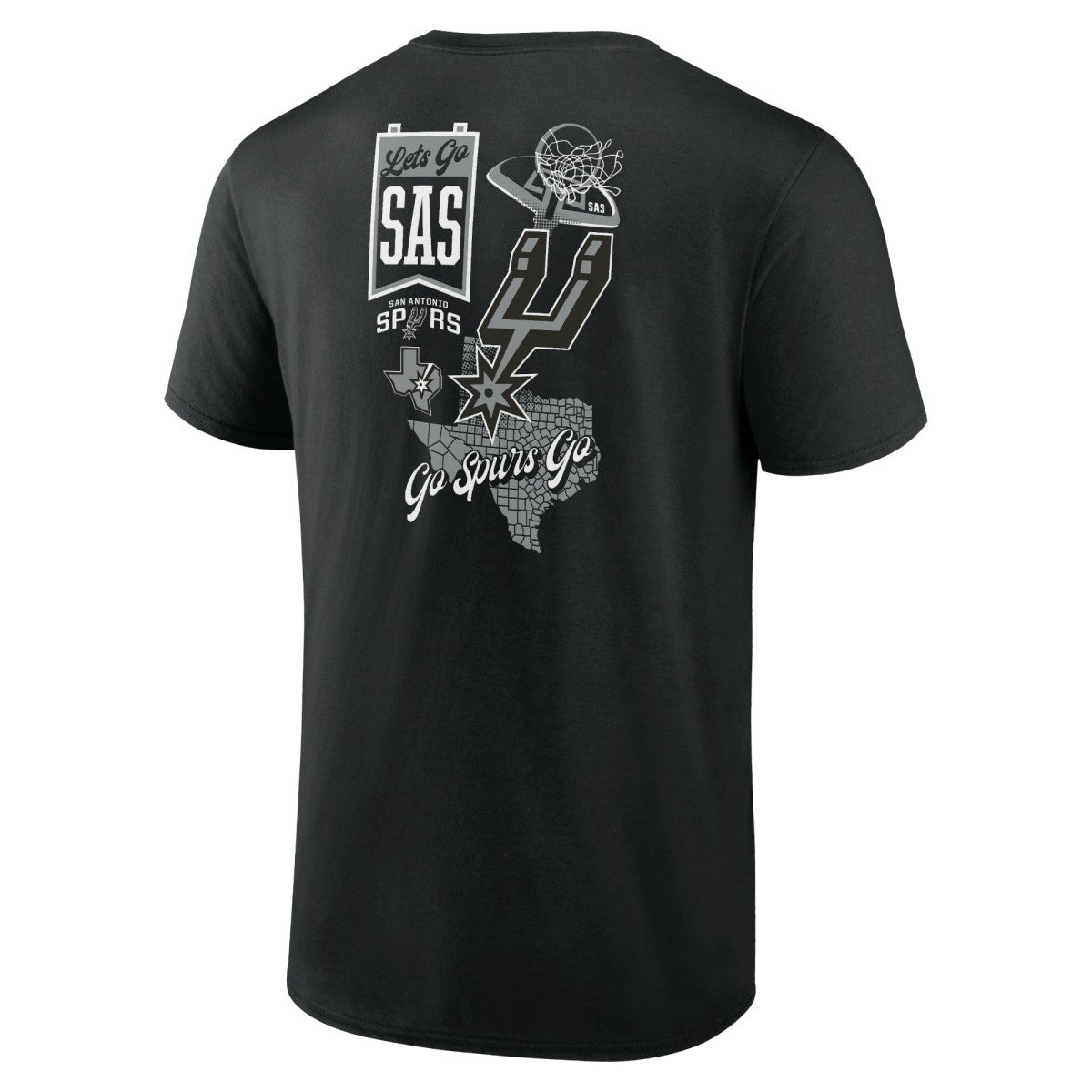 NBA - San Antonio Spurs Split Zone T-Shirt - Black