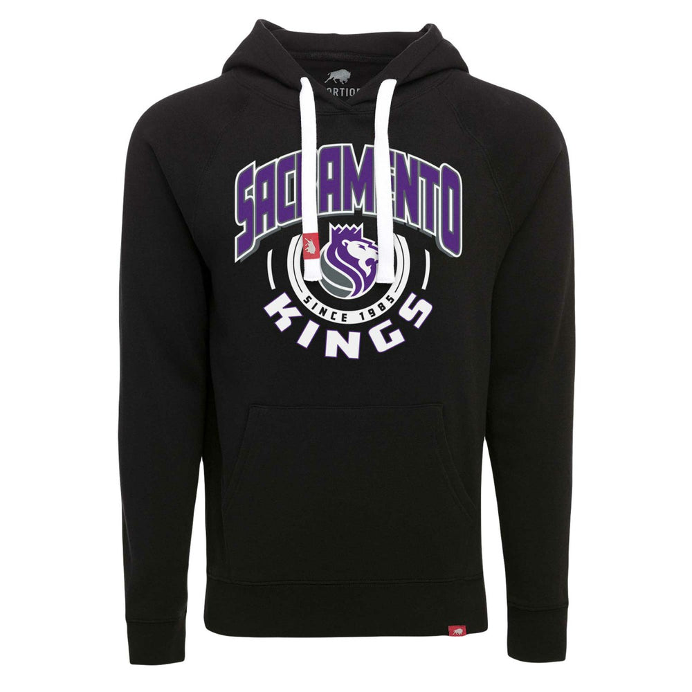 NBA - Sacramento Kings Sportiqe Unisex Olsen Super Soft Tri-Blend Raglan Pullover Hoodie - Black