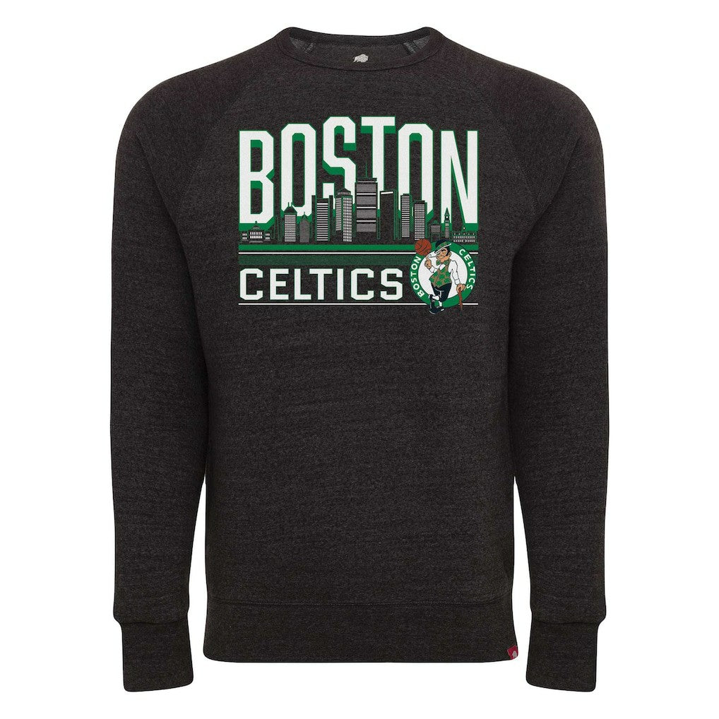 NBA - Boston Celtics Sportiqe Unisex Harmon Super Soft Tri-Blend Raglan Pullover Sweatshirt - Heather Black