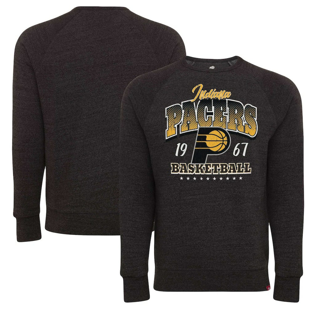 NBA - Indiana Pacers Sportiqe Unisex Harmon Super Soft Tri-Blend Raglan Pullover Sweatshirt - Black