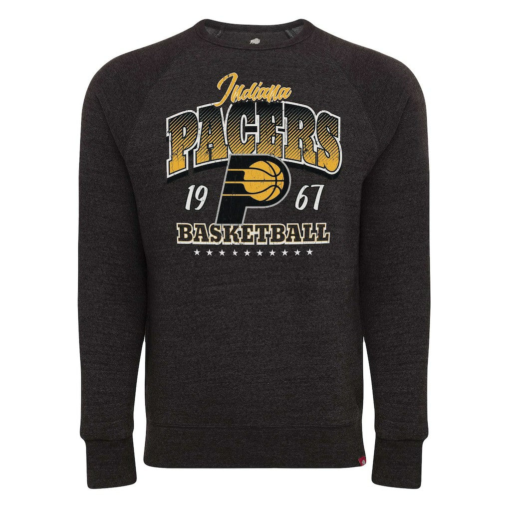 NBA - Indiana Pacers Sportiqe Unisex Harmon Super Soft Tri-Blend Raglan Pullover Sweatshirt - Black