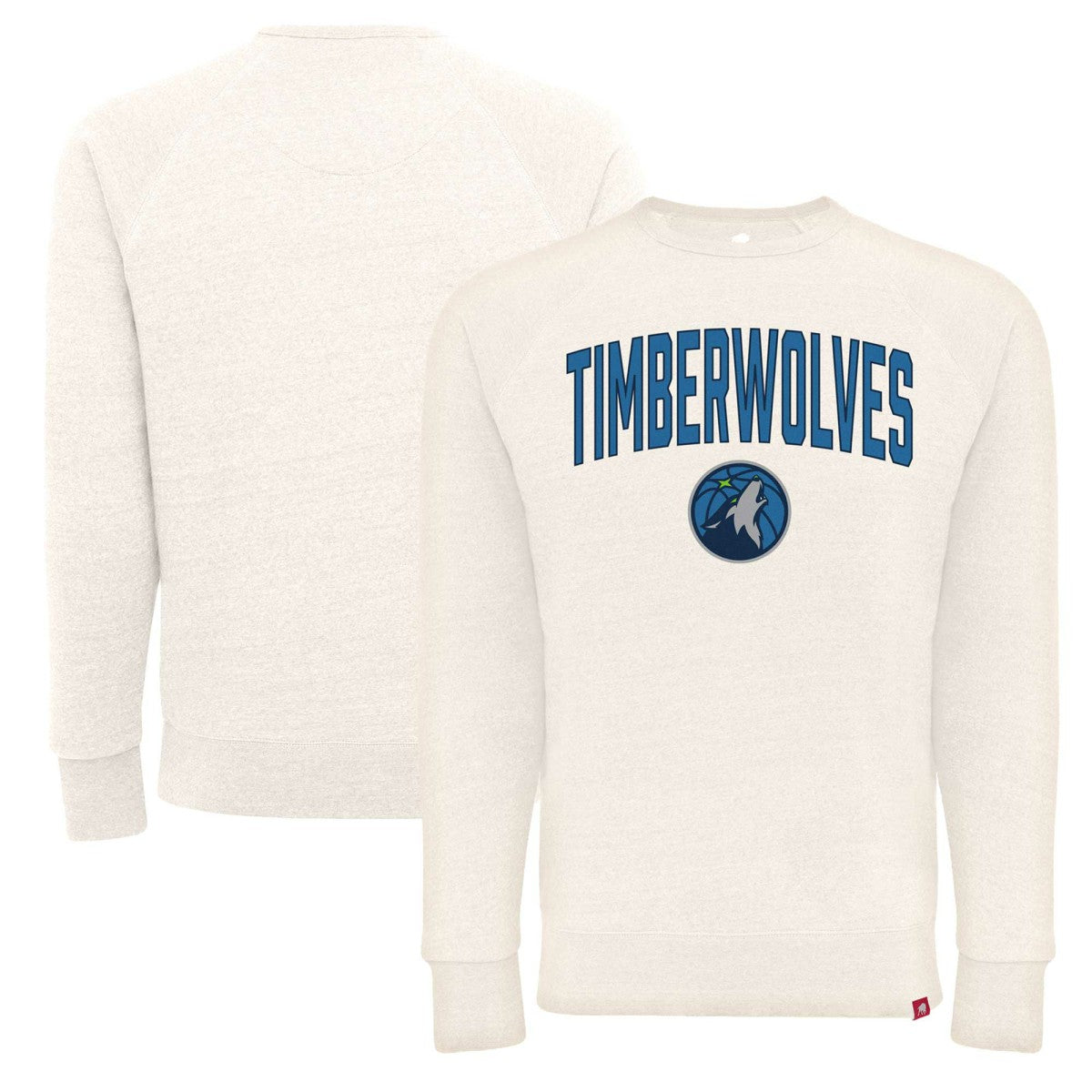 NBA - Minnesota Timberwolves Sportiqe Unisex Harmon Super Soft Tri-Blend Raglan Pullover Sweatshirt - Cream