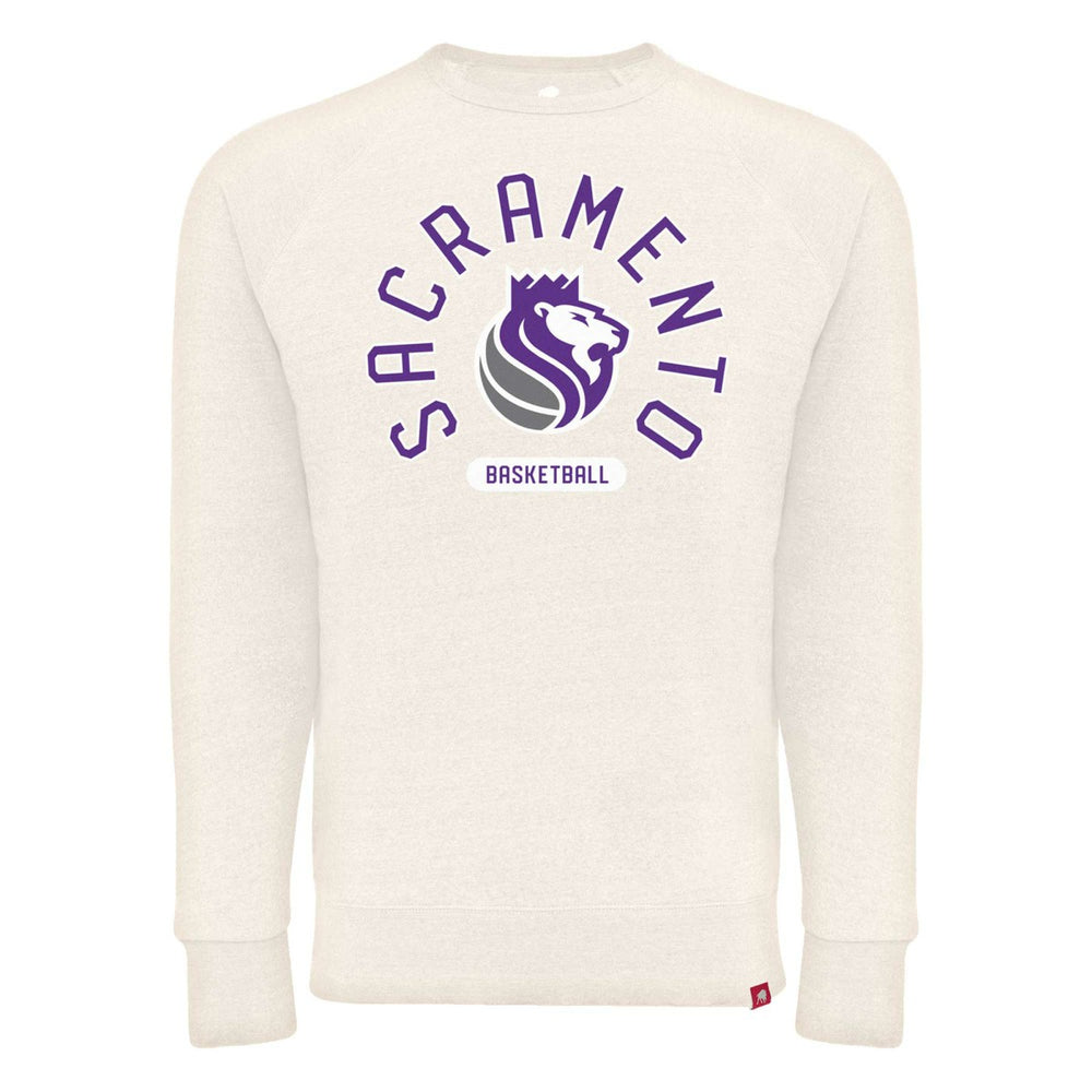 NBA - Sacramento Kings Sportiqe Unisex Harmon Super Soft Tri-Blend Raglan Pullover Sweatshirt - Cream