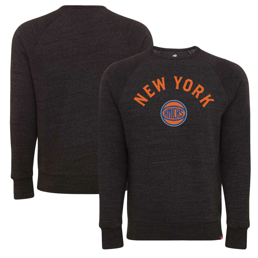 NBA - New York Knicks Sportiqe Unisex Harmon Super Soft Tri-Blend Raglan Pullover Sweatshirt - Black