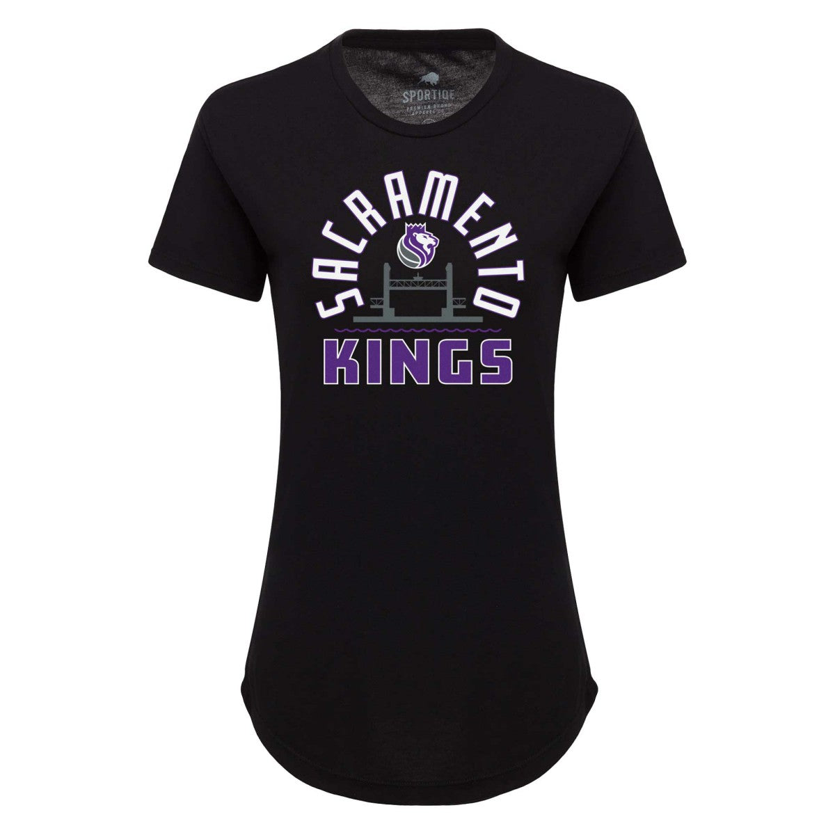 NBA - Sacramento Kings Sportiqe Women's Phoebe Super Soft Tri-Blend T-Shirt - Black