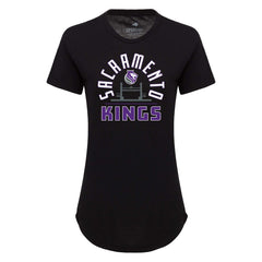 NBA - Sacramento Kings Sportiqe Women's Phoebe Super Soft Tri-Blend T-Shirt - Black