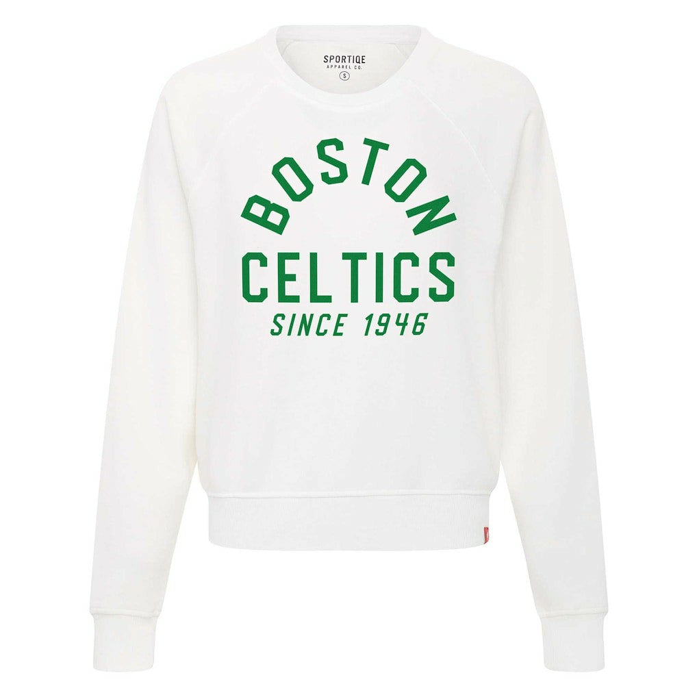 NBA - Boston Celtics Sportiqe Women's Ashlyn Super Soft Raglan Pullover Sweatshirt - White