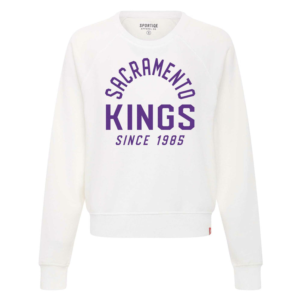 NBA - Sacramento Kings Sportiqe Women's Ashlyn Super Soft Raglan Pullover Sweatshirt - White