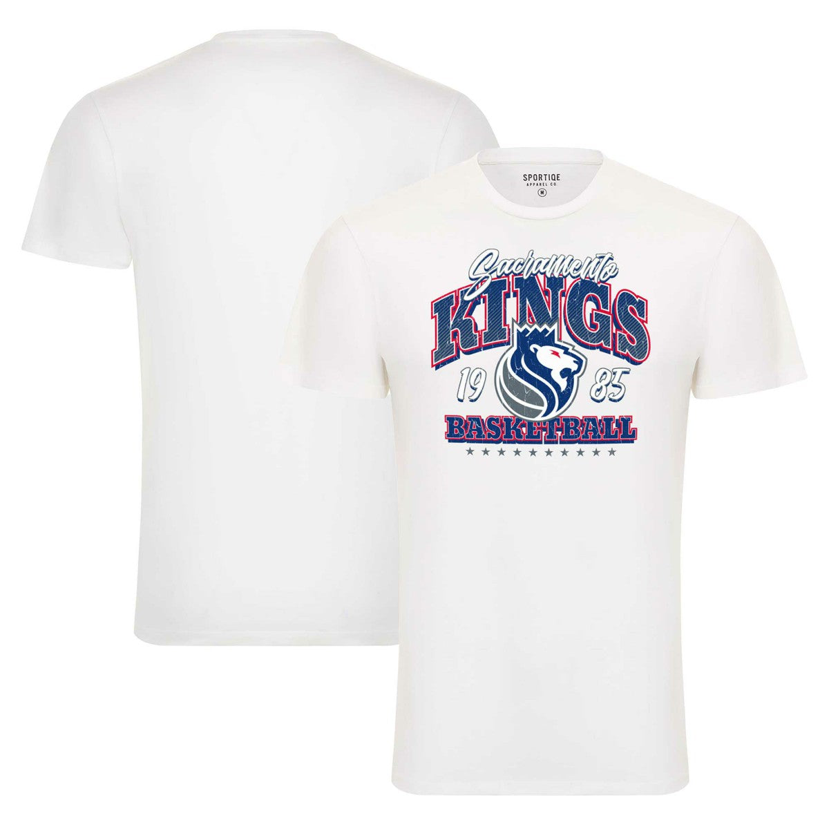 NBA - Sacramento Kings Sportiqe Unisex Bingham Super Soft T-Shirt - White