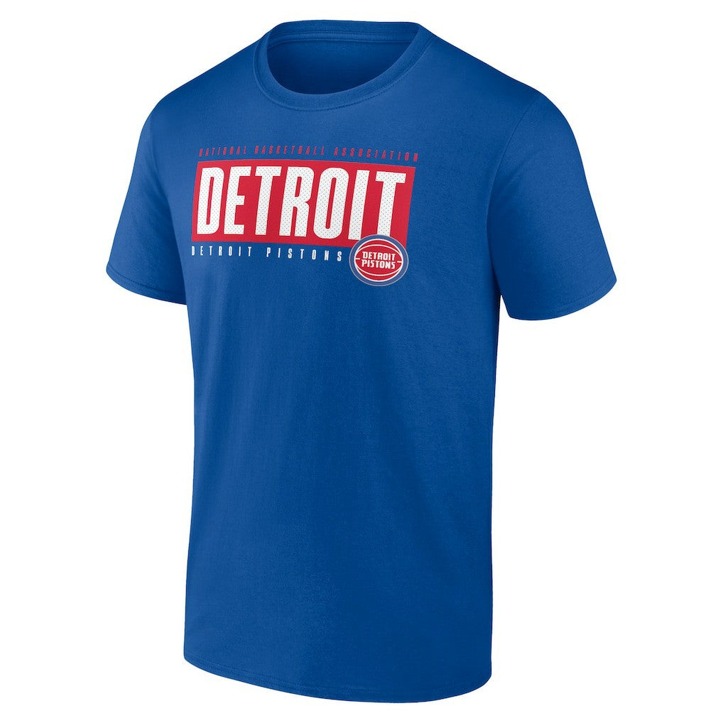 NBA - Detroit Pistons Blocked Out T-Shirt - Blue