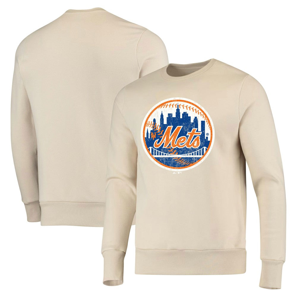 New York Mets Majestic Threads Fleece Pullover Sweatshirt On Sale