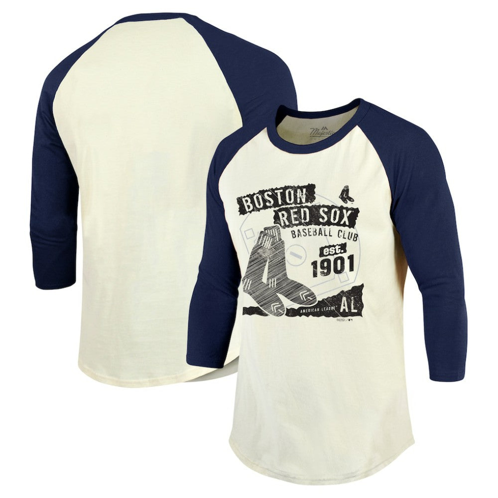 Boston Red Sox Majestic Threads Raglan 3/4-Sleeve T-Shirt for sale