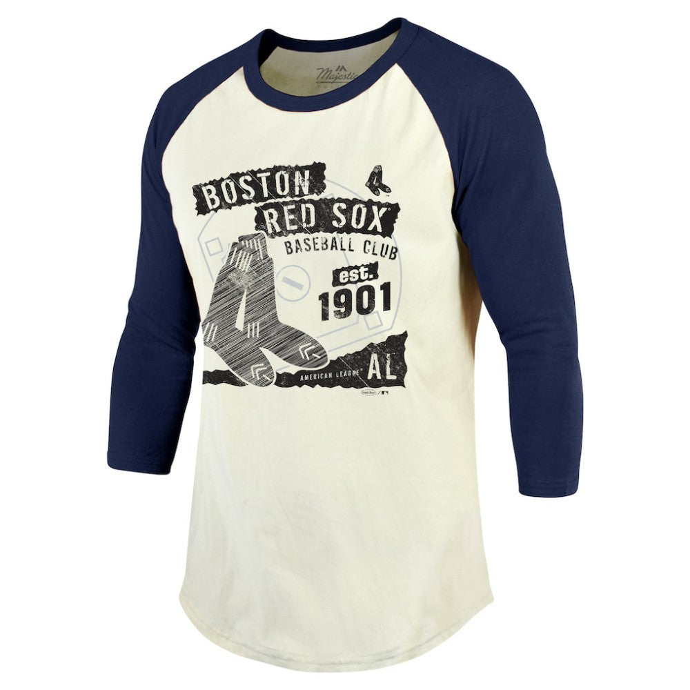 Boston Red Sox Majestic Threads Raglan 3/4-Sleeve T-Shirt for sale