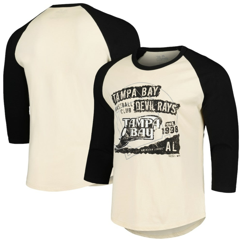 Tampa Bay Rays Majestic Threads Raglan 3/4-Sleeve T-Shirt Clearance