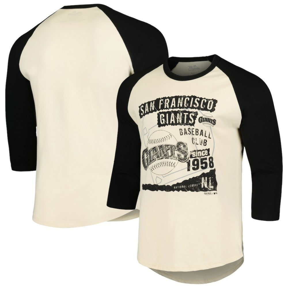 San Francisco Giants Majestic Threads Raglan 3/4-Sleeve T-Shirt Lifestyle