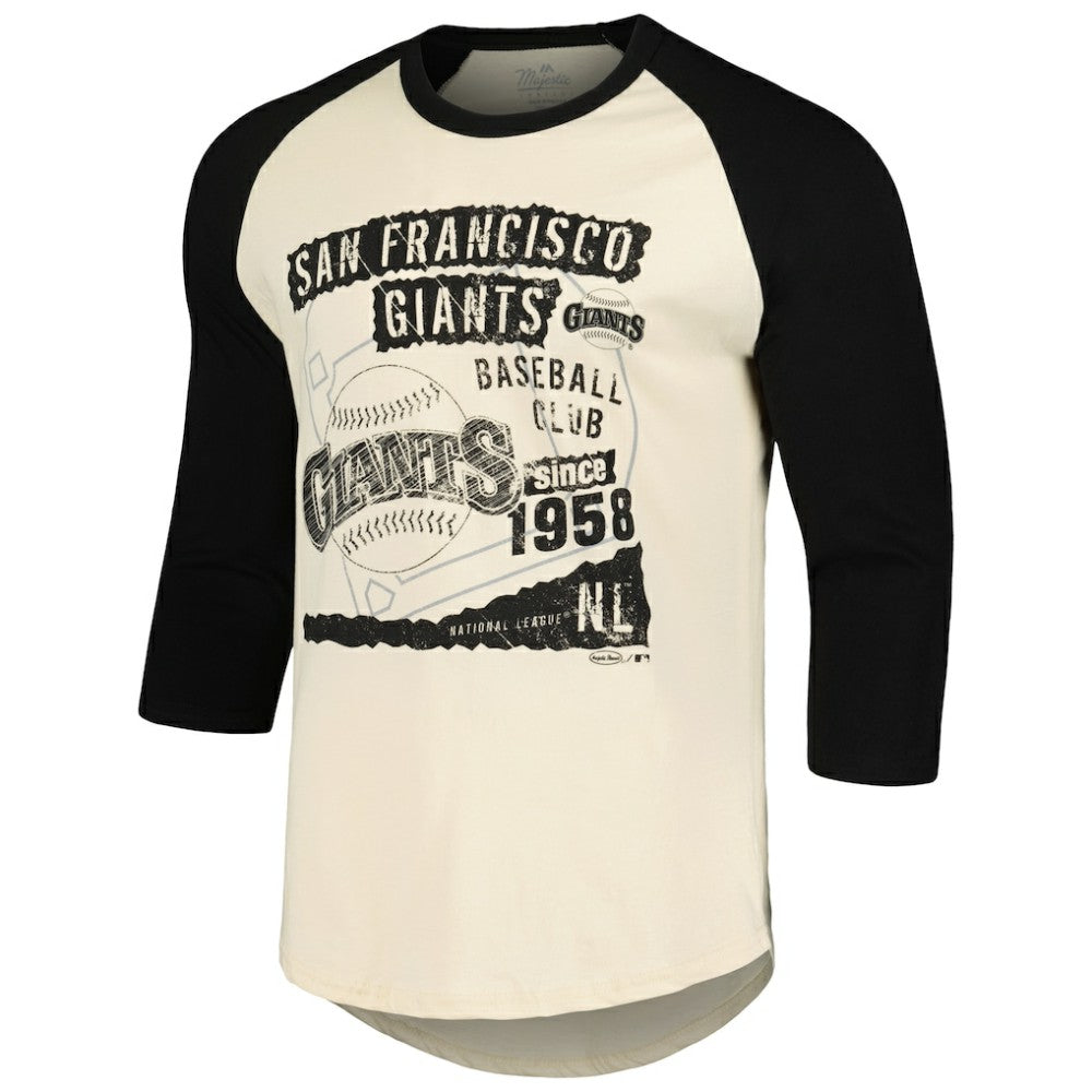 San Francisco Giants Majestic Threads Raglan 3/4-Sleeve T-Shirt Lifestyle
