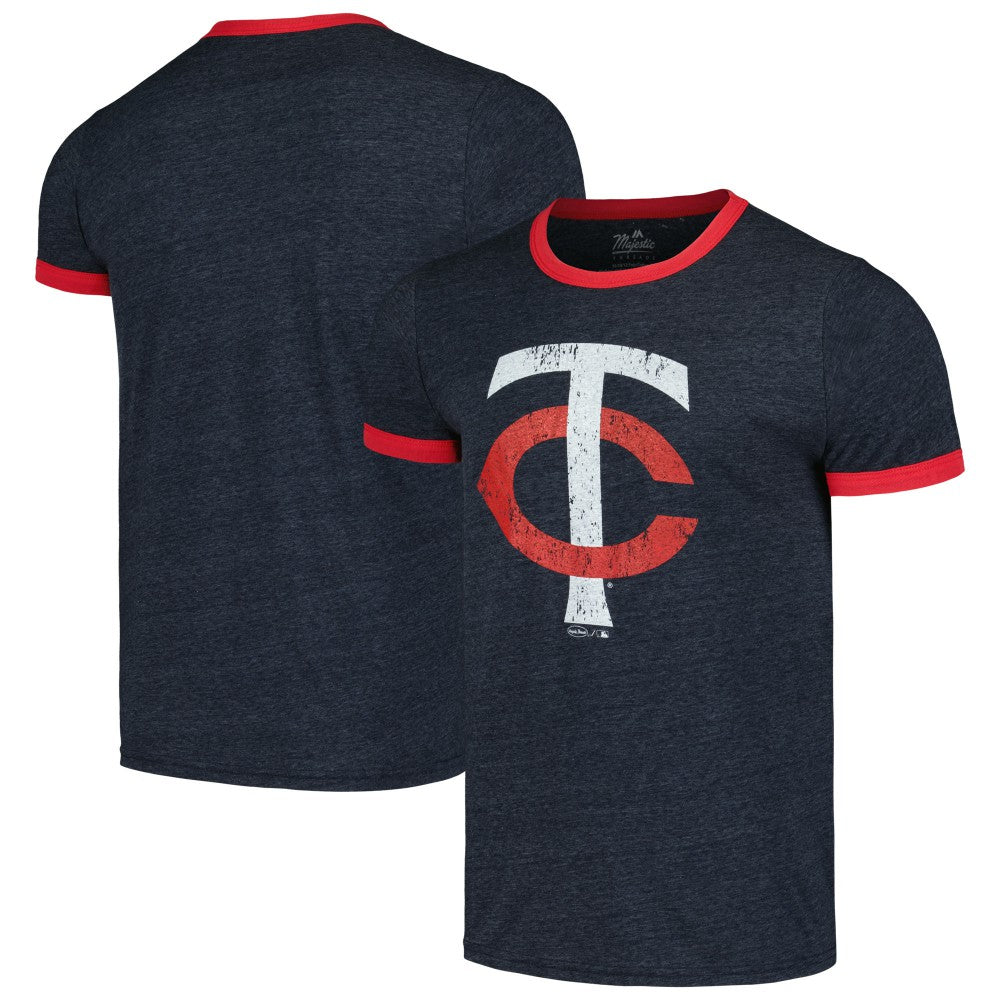 Minnesota Twins Majestic Threads Ringer Tri-Blend T-Shirt Clearance