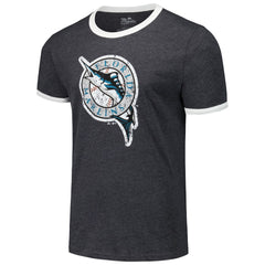 Florida Marlins Majestic Threads Ringer Tri-Blend T-Shirt On Sale