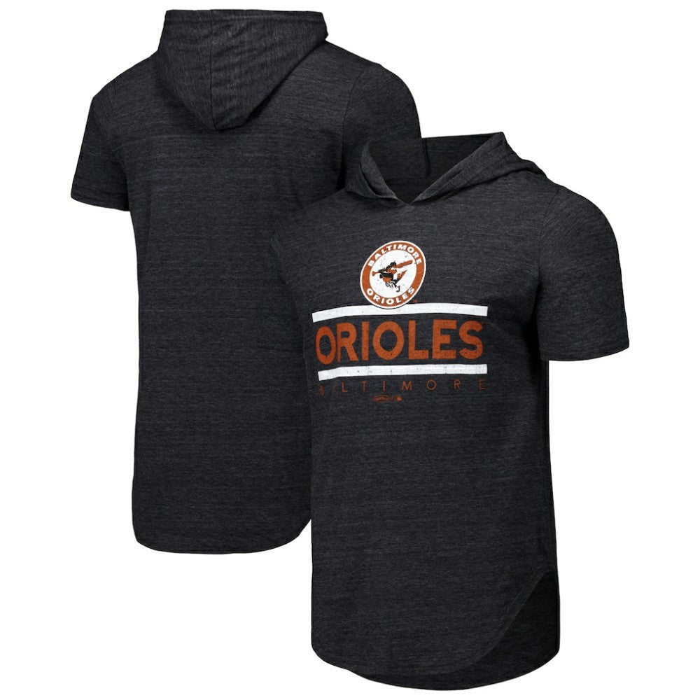 Baltimore Orioles Majestic Threads Tri-Blend Hoodie T-Shirt Near Me
