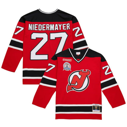 Scott Niedermayer New Jersey Devils Mitchell & Ness Big & Tall 1999/00 Blue Line 2.0 Jersey - Red | NHL Jerseys