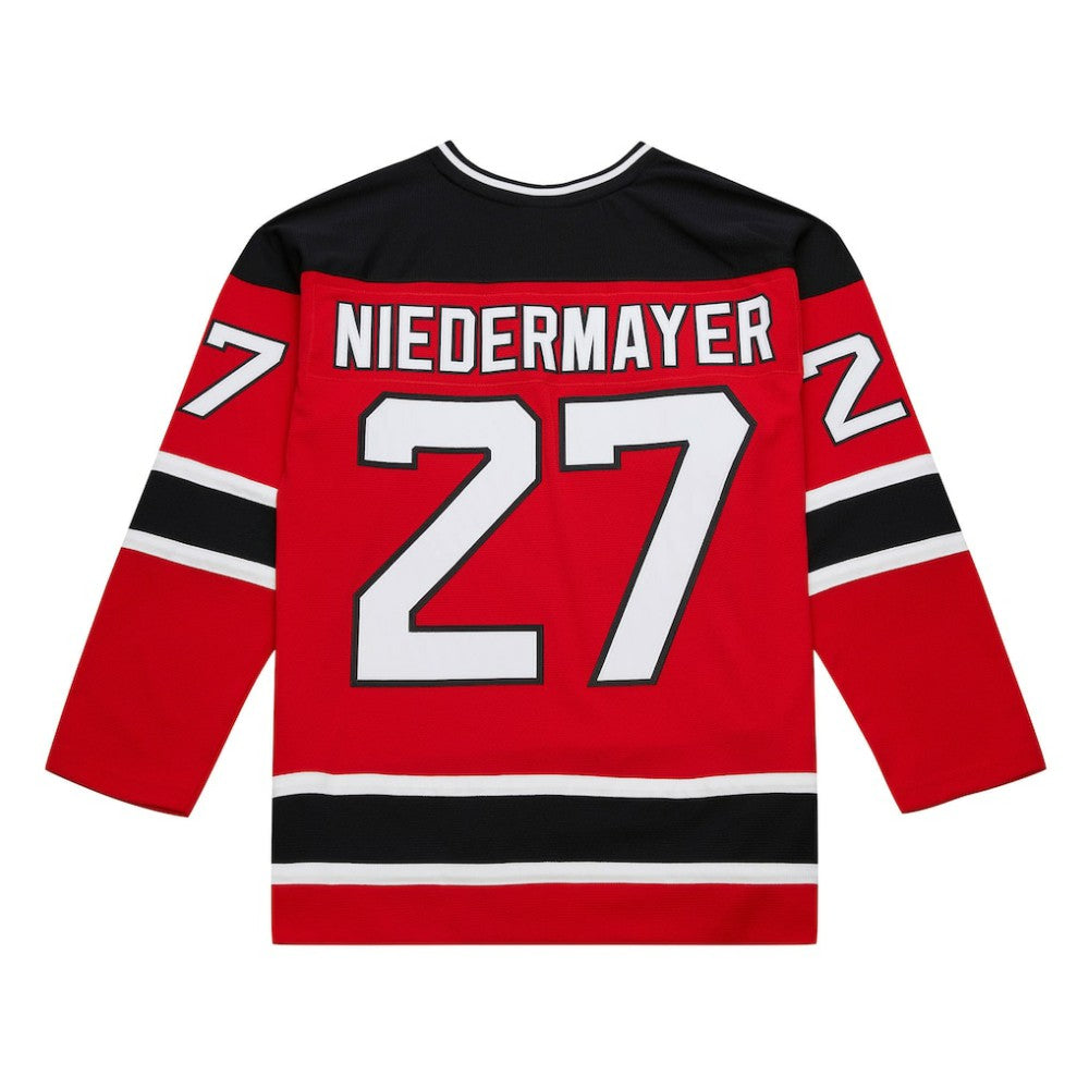 Scott Niedermayer New Jersey Devils Mitchell & Ness Big & Tall 1999/00 Blue Line 2.0 Jersey - Red | NHL Jerseys