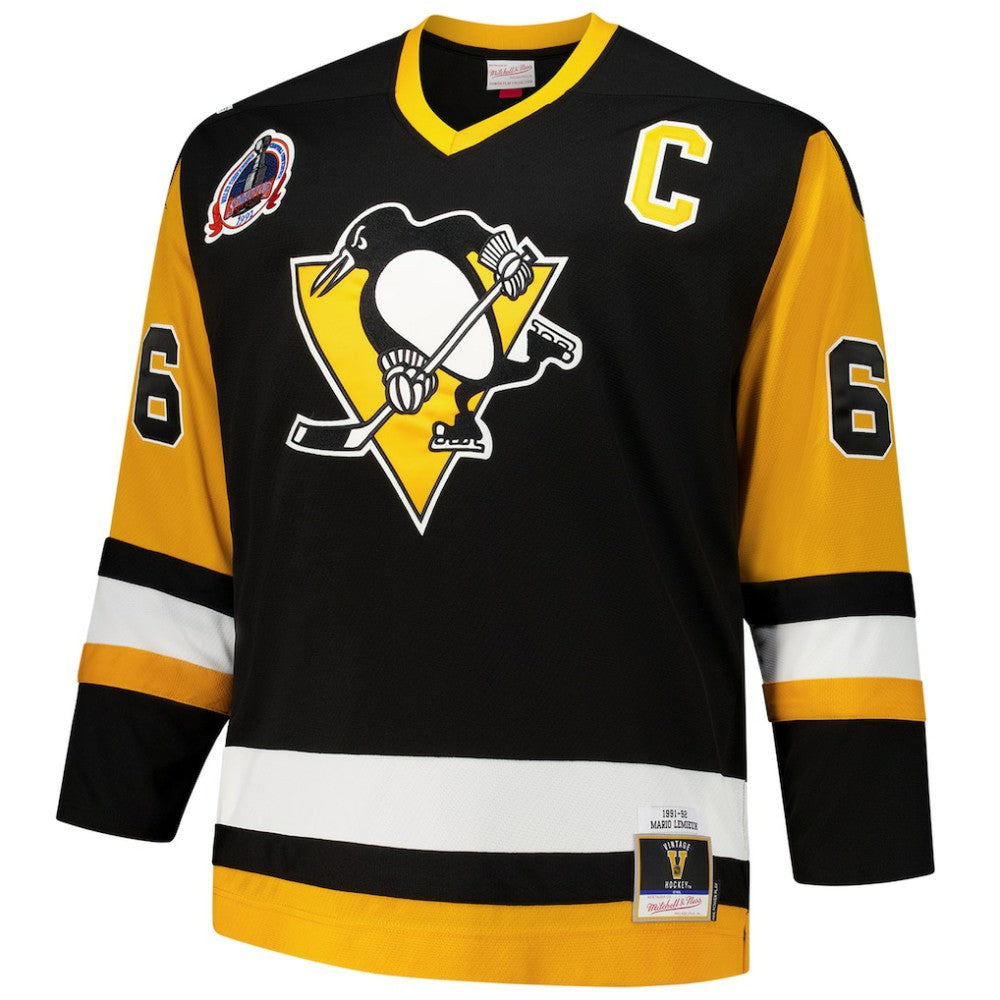 Mario Lemieux Pittsburgh Penguins Mitchell & Ness Big & Tall 1991/92 Blue Line 2.0 Jersey - Black | NHL Jerseys