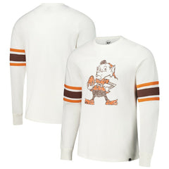 Cleveland Browns '47 Gridiron Throwback Premier Brex Long Sleeve T-Shirt White - 47 brand