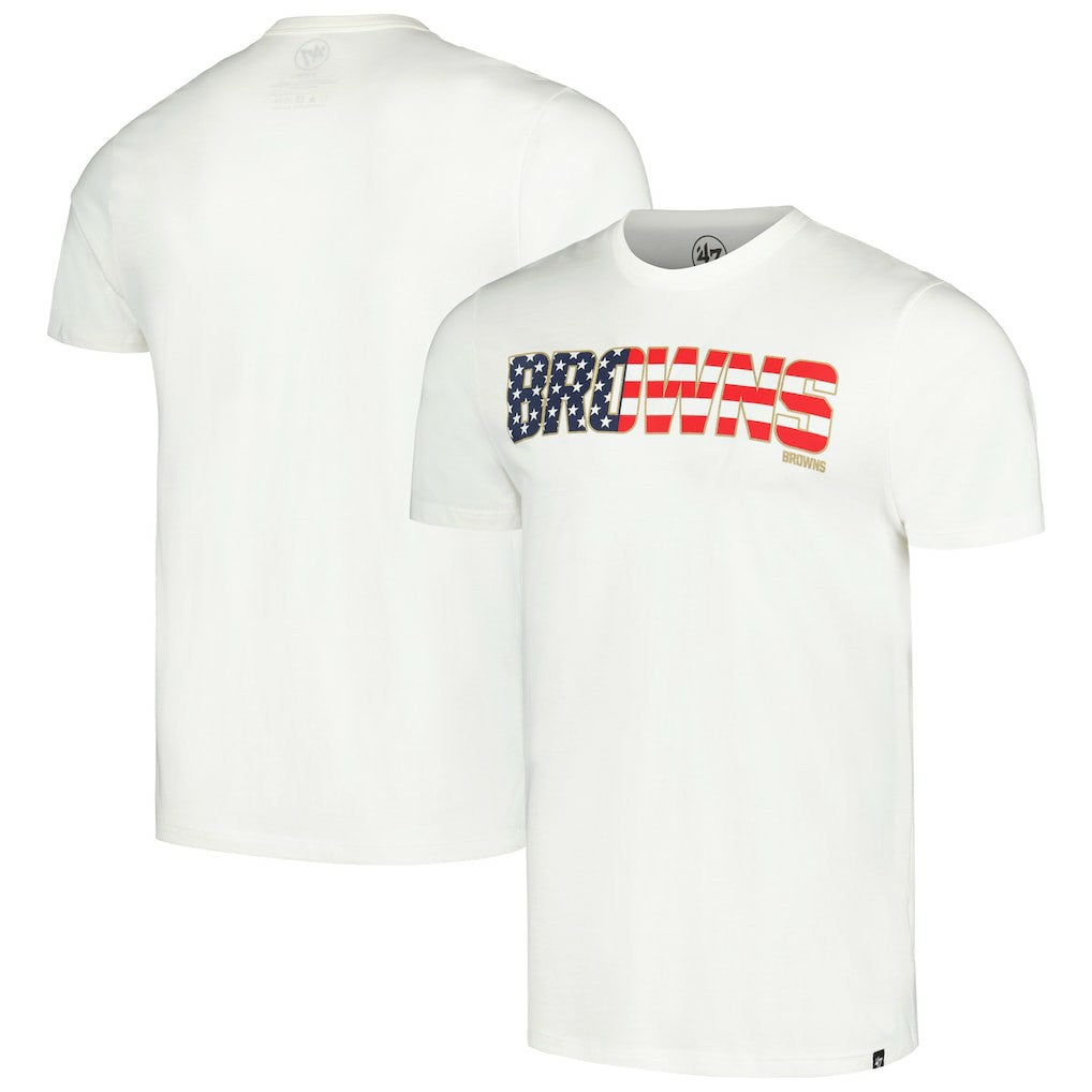 Cleveland Browns '47 Flag Script Franklin T-Shirt White - 47 brand