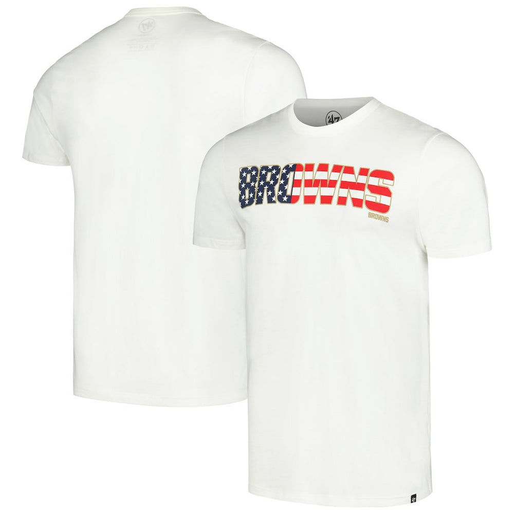 Cleveland Browns '47 Flag Script Franklin T-Shirt White - 47 brand