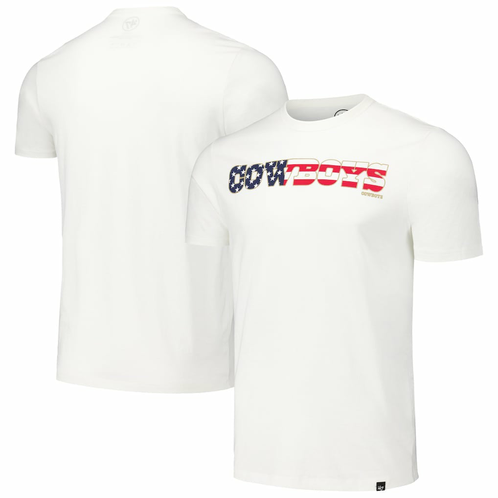 Dallas Cowboys '47 Flag Script Franklin T-Shirt White - 47 brand