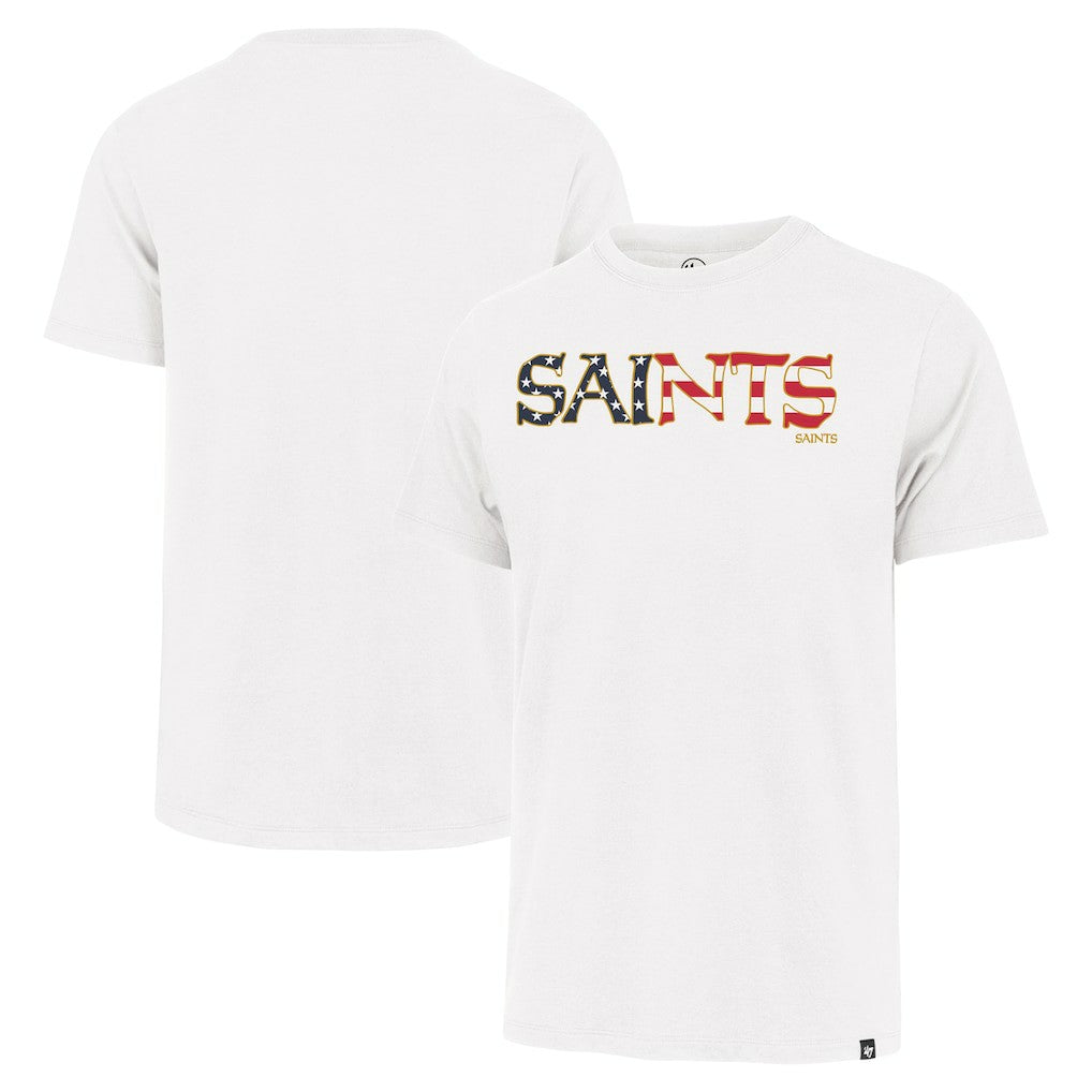 New Orleans Saints '47 Flag Script Franklin T-Shirt White - 47 brand