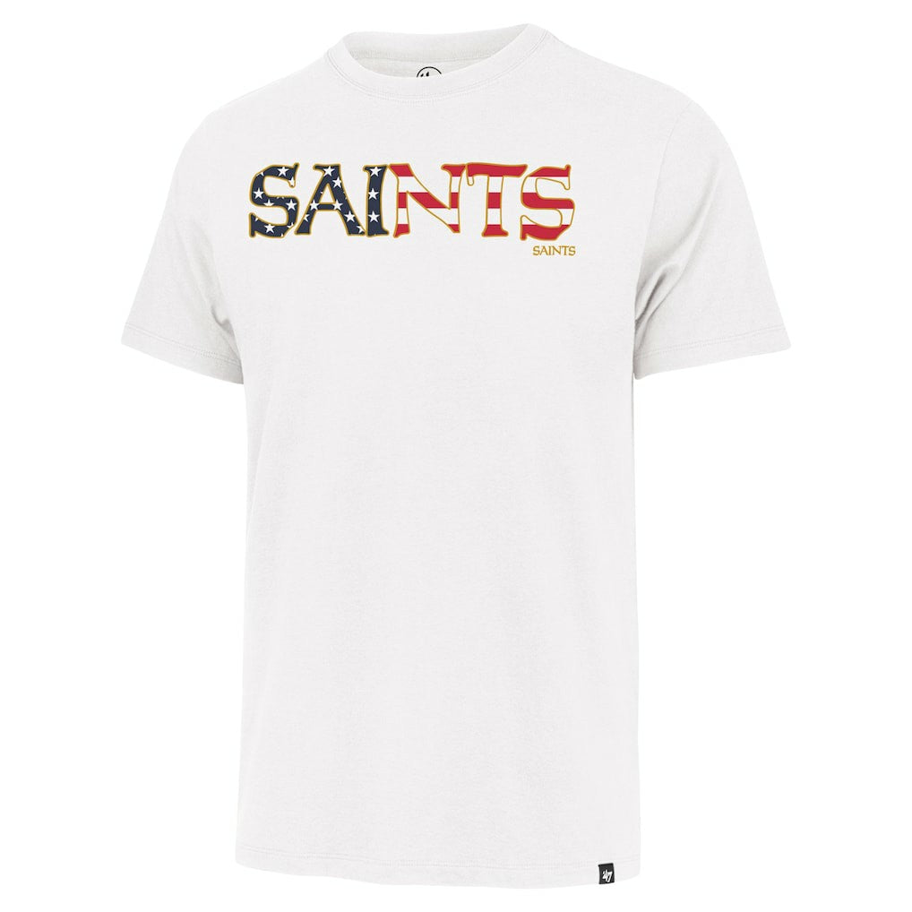 New Orleans Saints '47 Flag Script Franklin T-Shirt White - 47 brand