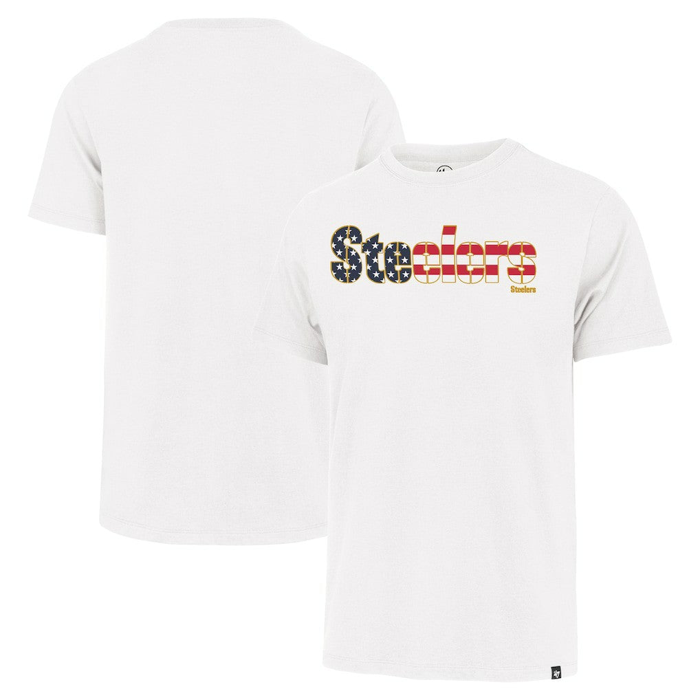 Pittsburgh Steelers '47 Flag Script Franklin T-Shirt White - 47 brand