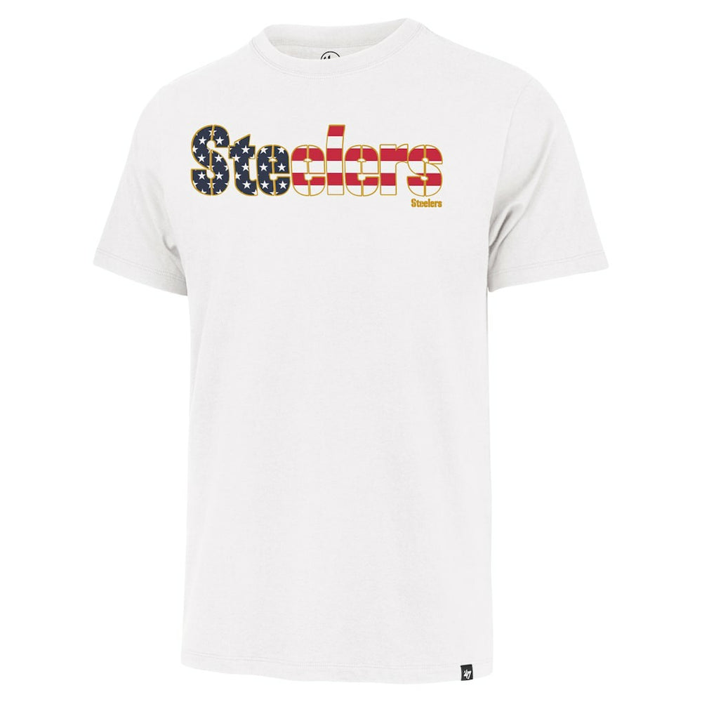 Pittsburgh Steelers '47 Flag Script Franklin T-Shirt White - 47 brand