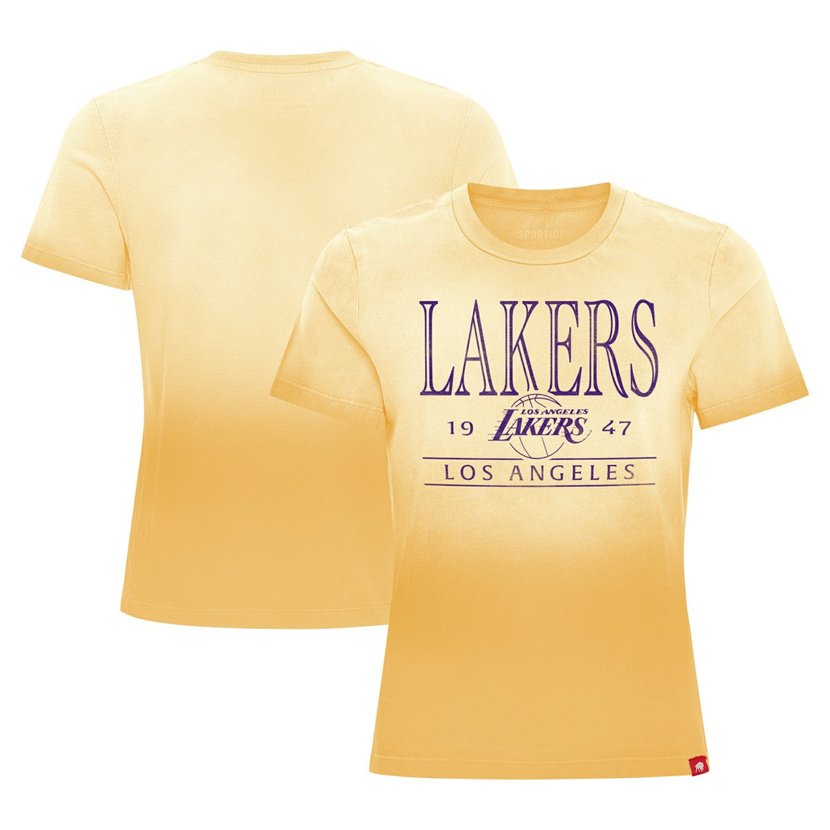 NBA - Los Angeles Lakers Sportiqe Women's Arcadia Sun-Dipped T-Shirt - Gold