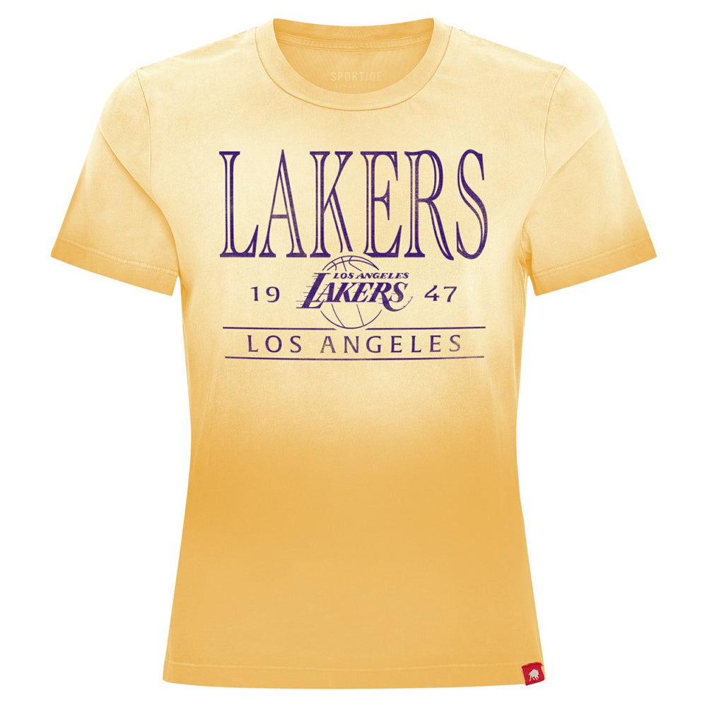 NBA - Los Angeles Lakers Sportiqe Women's Arcadia Sun-Dipped T-Shirt - Gold