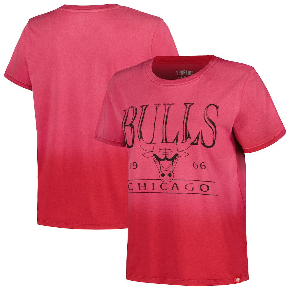 NBA - Chicago Bulls Sportiqe Women's Arcadia Sun-Dipped T-Shirt - Red