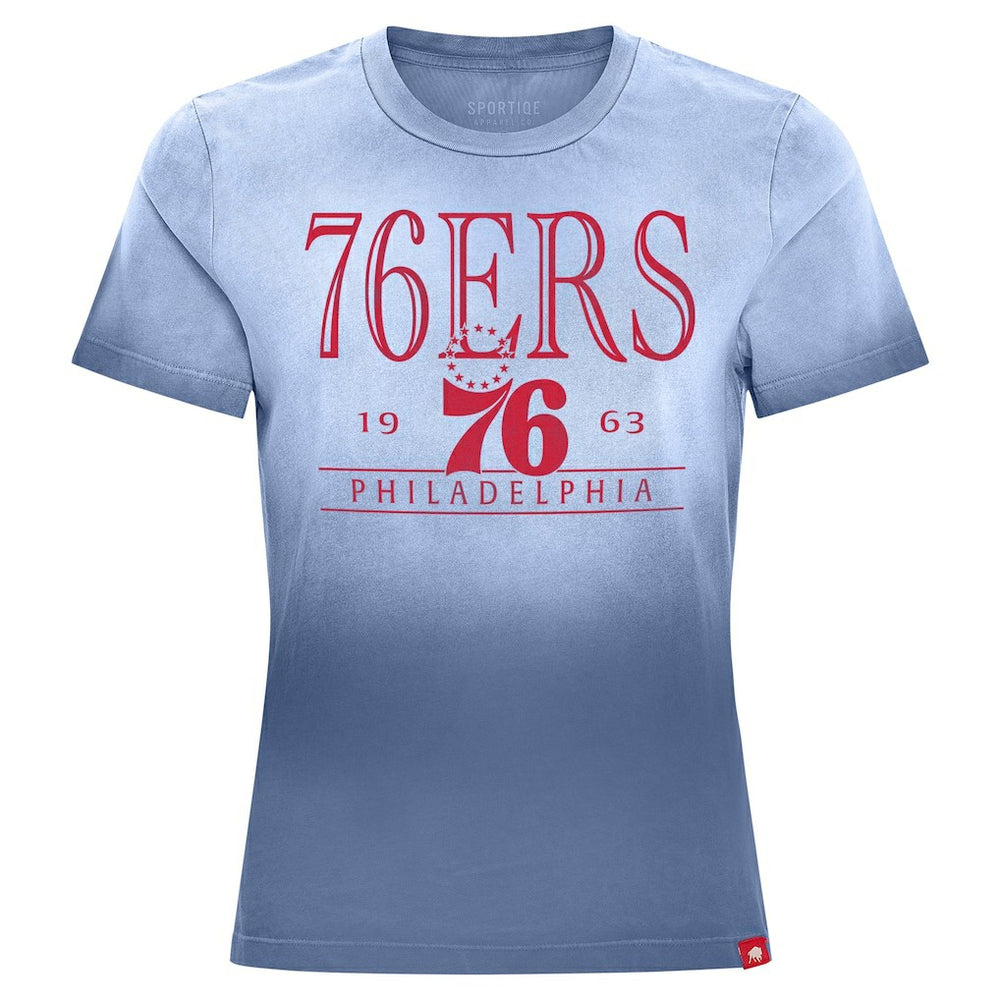 NBA - Philadelphia 76ers Sportiqe Women's Arcadia Sun-Dipped T-Shirt - Royal