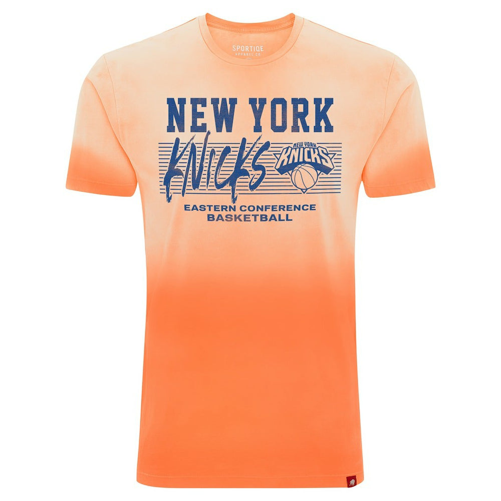 NBA - New York Knicks Sportiqe Unisex Bingham Sun-Fade T-Shirt - Orange