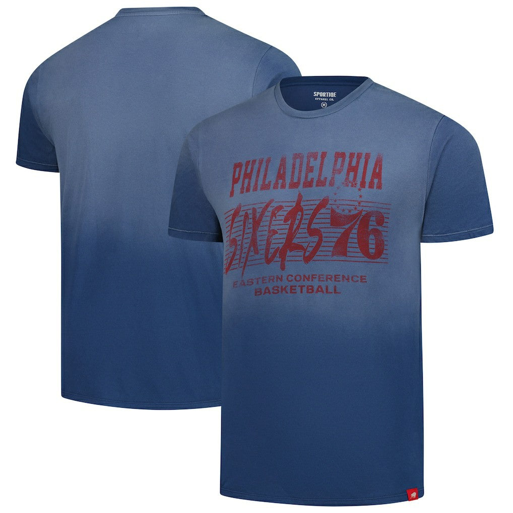 NBA - Philadelphia 76ers Sportiqe Unisex Bingham Sun-Fade T-Shirt - Royal