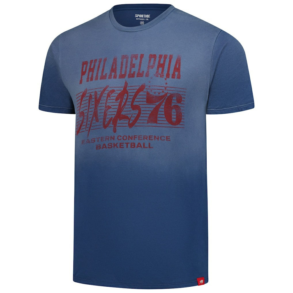 NBA - Philadelphia 76ers Sportiqe Unisex Bingham Sun-Fade T-Shirt - Royal