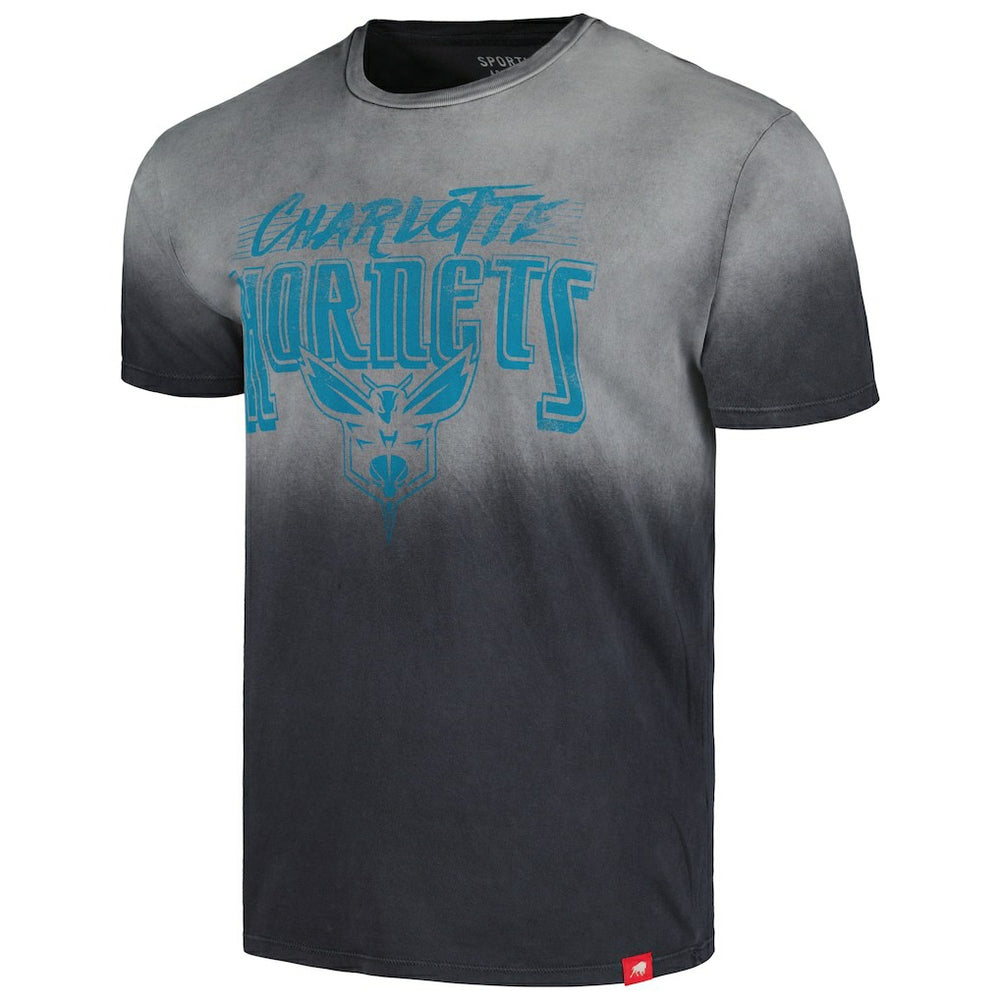 NBA - Charlotte Hornets Sportiqe Unisex Bingham Sun-Fade T-Shirt - Black
