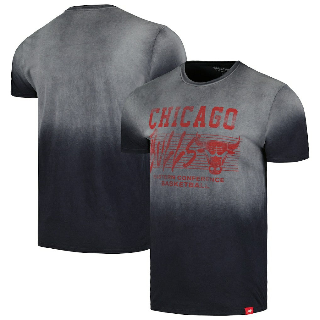 NBA - Chicago Bulls Sportiqe Unisex Bingham Sun-Fade T-Shirt - Black